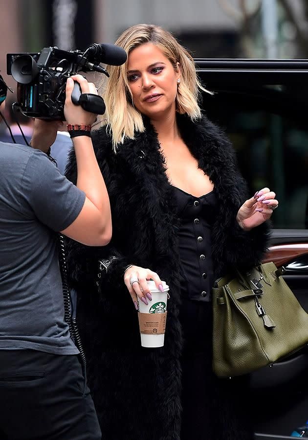 Khloe was filming fro Keeping Up With the Kardashians in New York City. Source: Splash