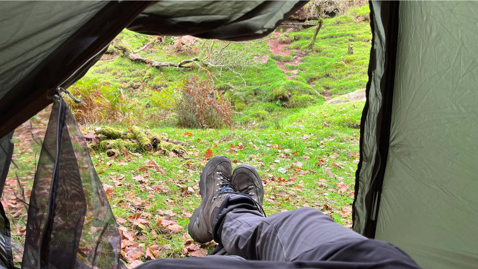 Inside a Robens Chaser 1 tent