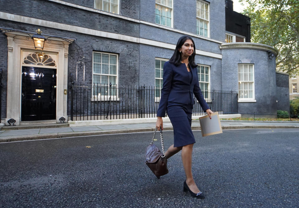 Suella Braverman who has been appointed as Home Secretary in Downing Street, London, by Rishi Sunak in his first Cabinet as Prime Minister. Picture date: Tuesday October 25, 2022.