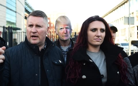 Britain First leader, Paul Golding, and former deputy leader, Jayda Fransen were also banned permanently from Facebook and Instagram - Credit: Getty