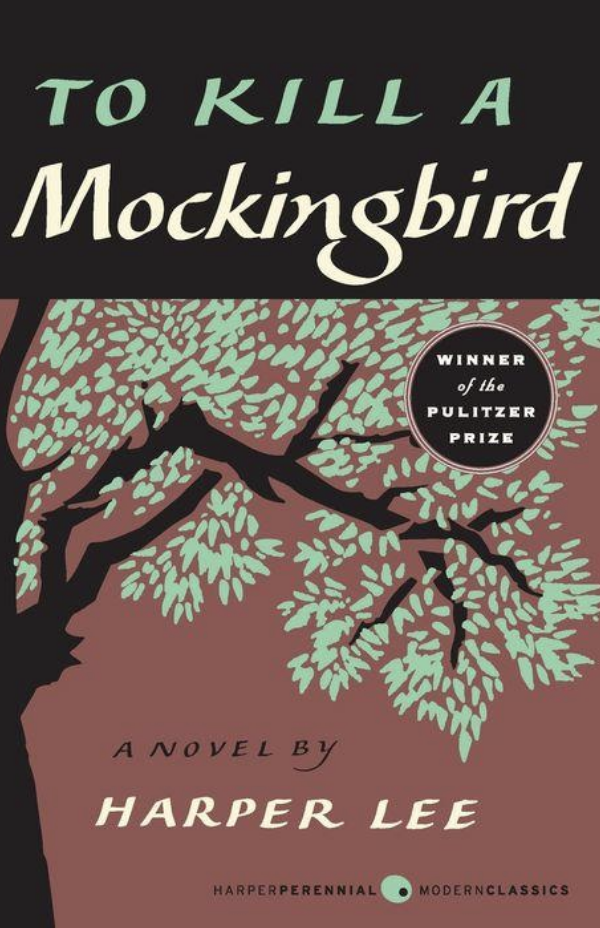 The cover of "To Kill a Mockingbird" by Harper Lee.