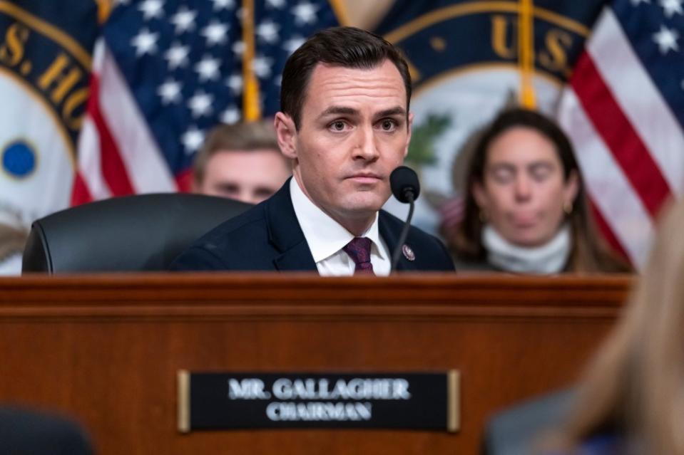 Rep. Mike Gallagher co-sponsored the bill that ultimately passed Congress as part of a foreign aid package. AP
