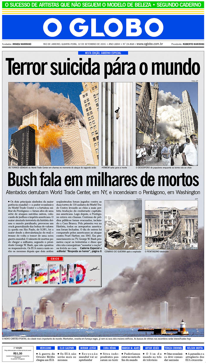 How the 9/11 attacks were reported on front pages around the world