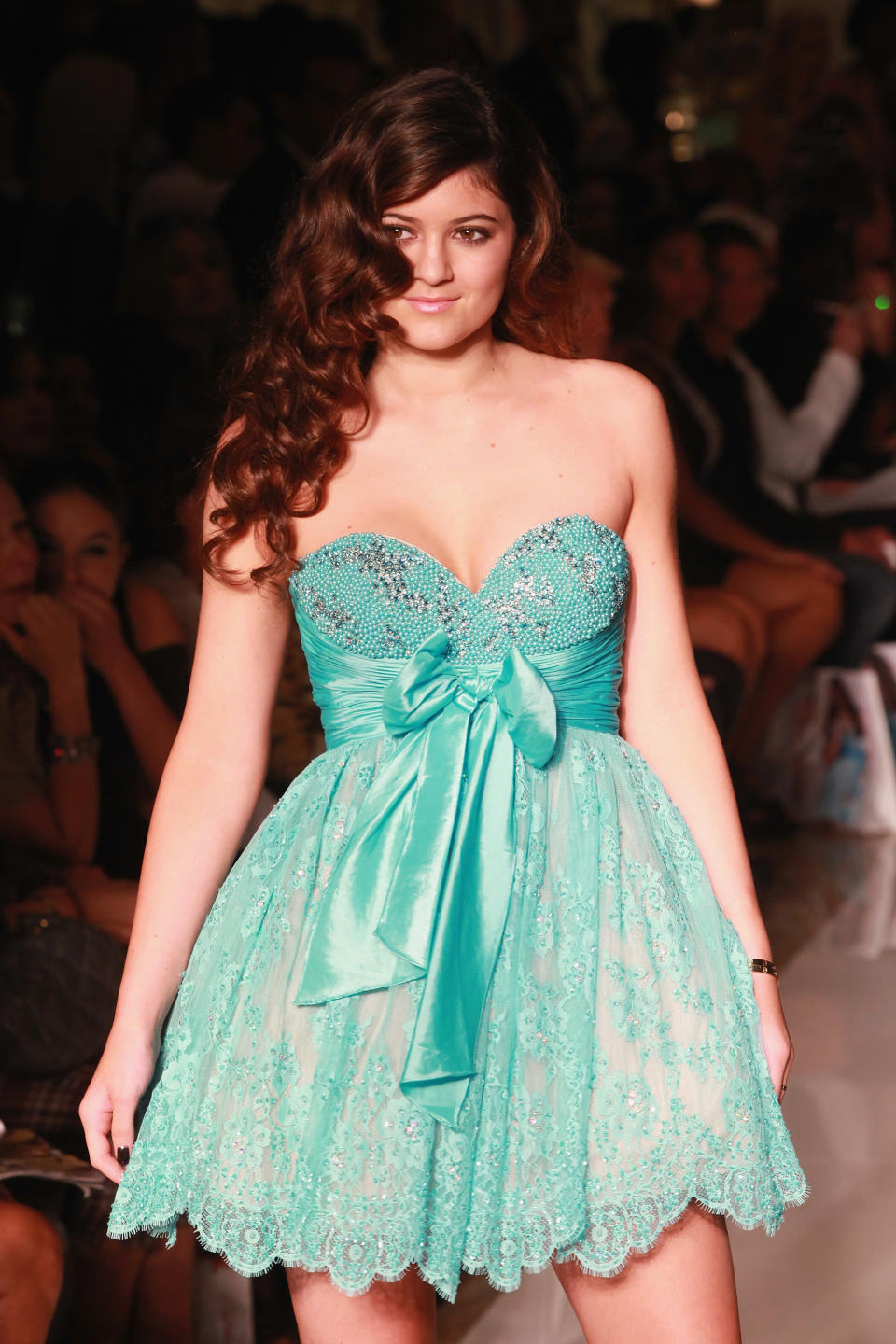 NEW YORK, NY - SEPTEMBER 07:  Kylie Jenner walks the runway at the Evening Sherri Hill spring 2013 fashion show during Mercedes-Benz Fashion Week at Trump Tower Grand Corridor on September 7, 2012 in New York City.  (Photo by Taylor Hill/Getty Images)