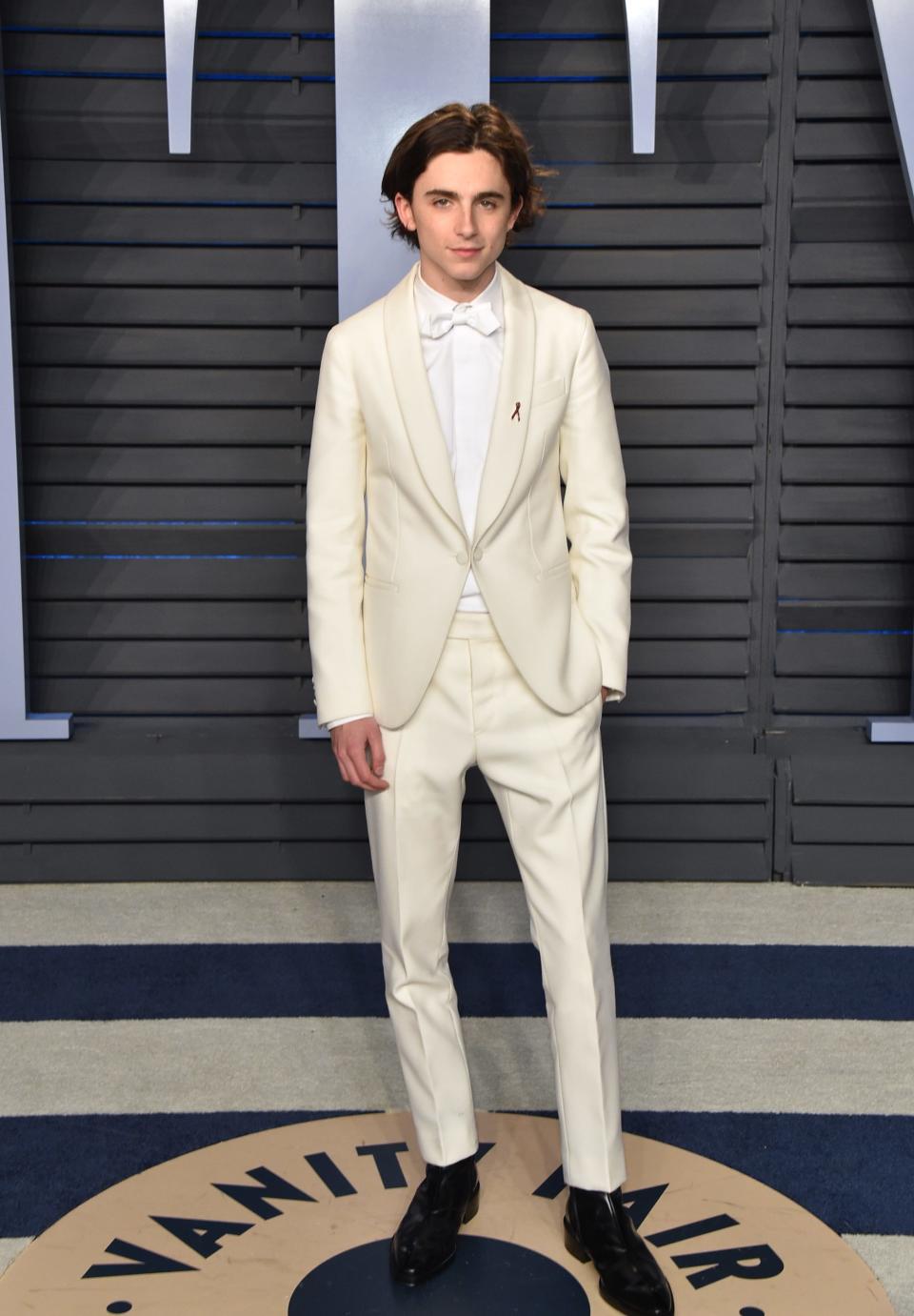 Timothee Chalamet attends the 2018 Vanity Fair Oscar Party