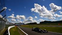 <p>Lewis Hamilton of Great Britain driving the (44) Mercedes AMG Petronas F1 Team Mercedes W11 during qualifying for the F1 Grand Prix of Great Britain at Silverstone on August 01, 2020 in Northampton, England</p>