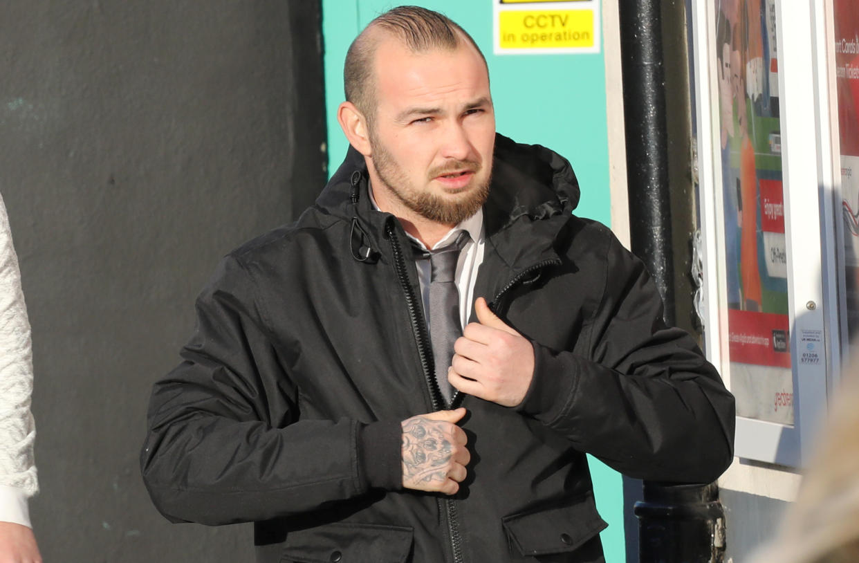 Thomas Treadwell outside Colchester Magistrates Court in 2019. He has been banned from driving after his low blood sugar levels caused him to smash into and kill a 23-year-old motorist in Essex in March 2018, Ipswich Crown Court heard yesterday (Jan 11). See SWNS story SWCAdiabetes. 