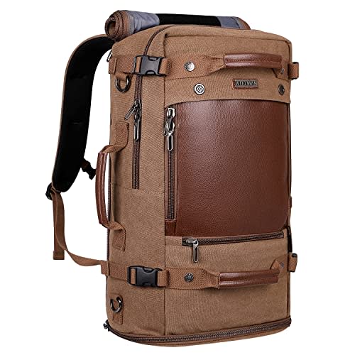 WITZMAN Travel Backpack for Men Women Canvas Backpack Carry on Luggage  Rucksack Convertible Duffel Bag Large