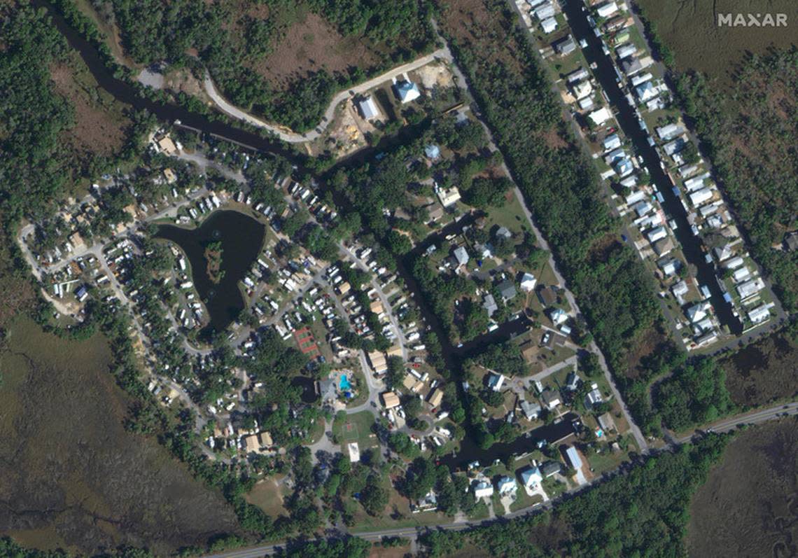 This is how Crystal River, Florida looked before Hurricane Idalia on Jan. 12, 2023. Satellite image ©2023 Maxar Technologies.