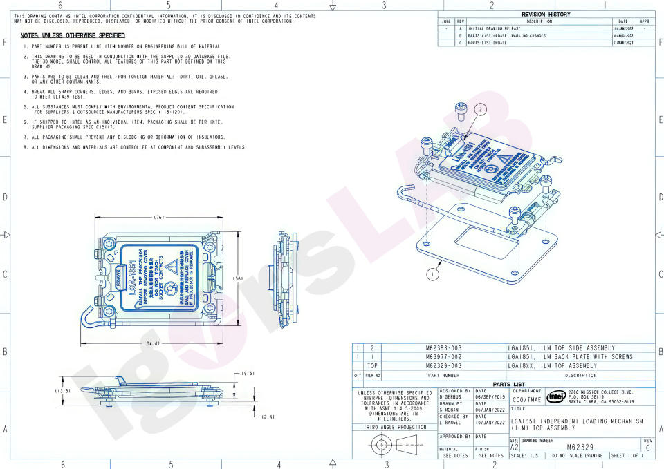 Socket LGA1851 schematics