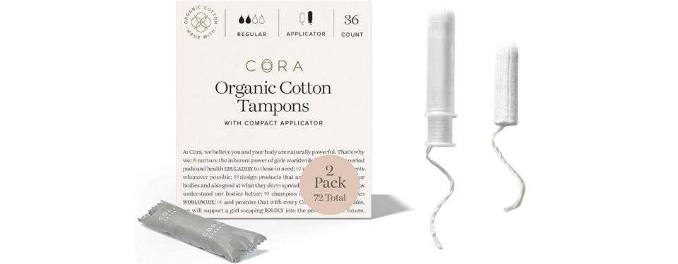 Cora Organic Cotton Unscented Tampons