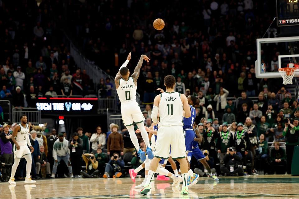 Damian Lillard's buzzer-beater to down the Kings. (John Fisher/Getty Images)