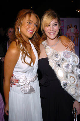 Lindsay Lohan and Lizzy Caplan at the New York premiere of Paramount's Mean Girls