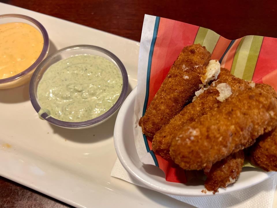 yuca cheese fried on plate