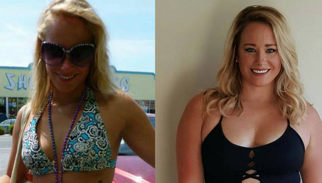 Model Alyssa Alexander before, left, and after her weight gain. (Photo: Instagram/alyssaalexander_88)