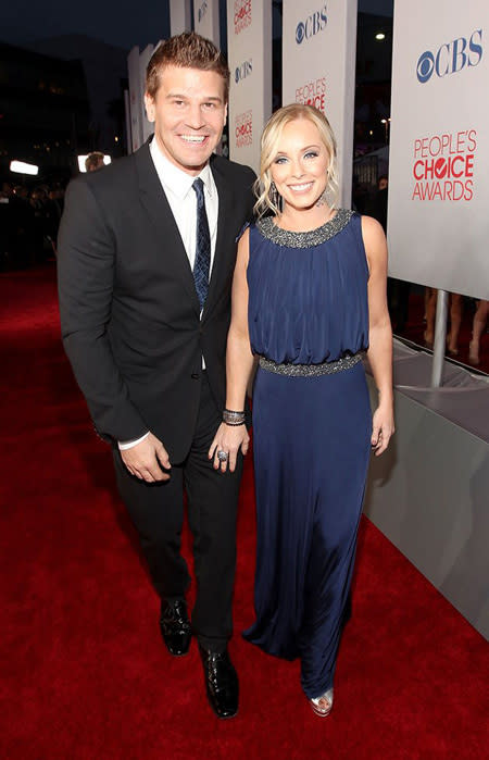 David Boreanaz and wife Jaime Bergman at the People's Choice Awards 2012