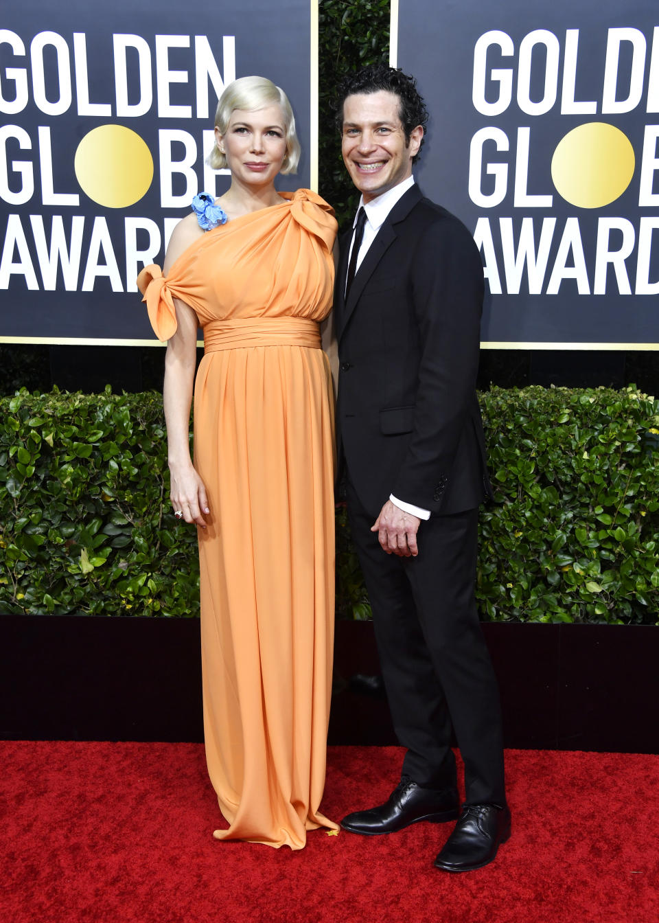 (L-R) Michelle Williams and Thomas Kail at the 2020 Golden Globe Awards on Jan. 5 in Los Angeles.