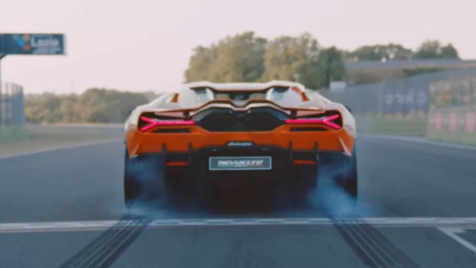Watch Lamborghini's Test Driver Fling the 1,001-HP Revuelto Around a Race Track photo