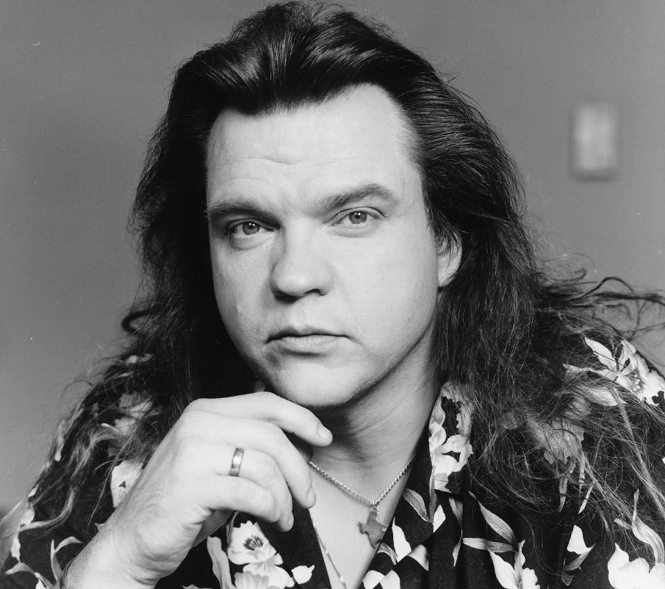 Meat Loaf in black and white