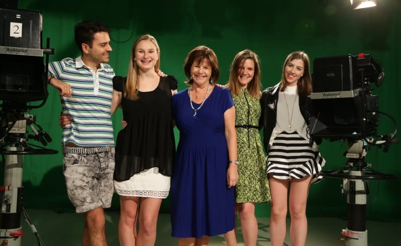 Student producers of Rough Cut with Course Coordinator Jo McManus. Daniele Foti-Cuzzola, Braedie Marsh, Jo McManus, Tara Carlon and Emily Lefroy. Picture: Rob Duncan/The West Australian