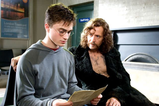 <p>Everett Collection</p> Gary Oldman and Daniel Radcliffe in "Harry Potter and the Order of the Phoenix"