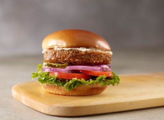 Smokey Bones has a house-made veggie burger, their “Good Seed” veggie burger.