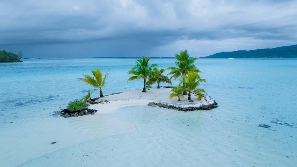 A deserted motu, or island