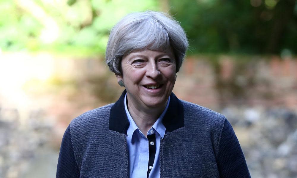 Theresa May attending church in Sonning on Sunday.