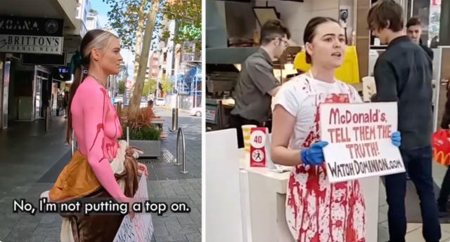 Vegan activist Tash Peterson hits Melbourne streets