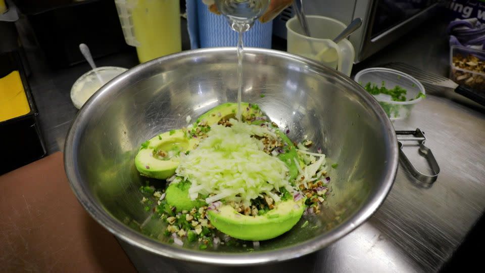 The guac is made with pecans, tequila and apple. Photo: Be