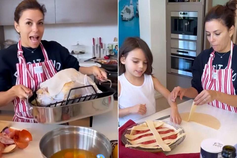 <p>Eva Longoria Instagram</p> Eva Longoria and son Santiago on Thanksgiving