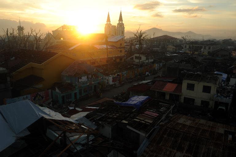 View of destroyed houses in Palo, Leyte province, central Philippines, on November 24, 2013