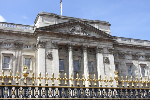 Facade of Buckingham Palace in London, UK