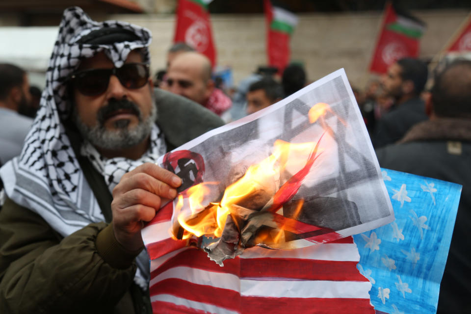 Palestinians launched weeks of protests against Trump's decision to move the U.S. Embassy from Tel Aviv to Jerusalem. (Photo: Majdi Fathi/NurPhoto via Getty Images)