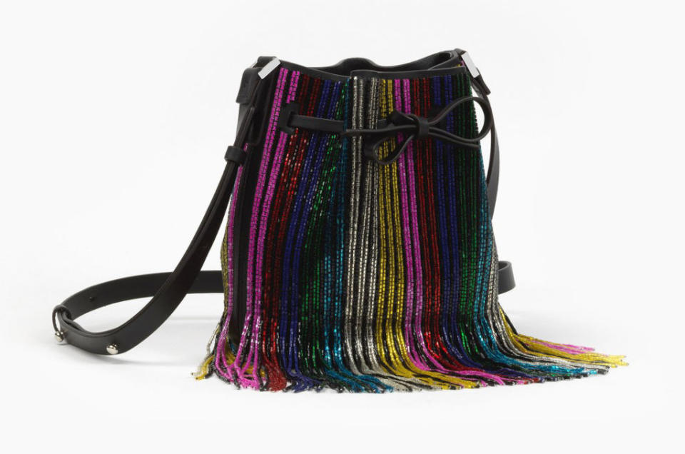 <p><a rel="nofollow noopener" href="https://www.lespetitsjoueurs.com/collections/all-bags/products/mini-daliah-bucket-rainbow-fringe#4" target="_blank" data-ylk="slk:Baby Alex Cloud Fringe;elm:context_link;itc:0;sec:content-canvas" class="link "><u>Baby Alex Cloud Fringe</u></a>, $832.</p>