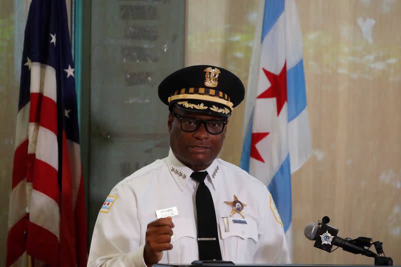 Chicago Police Department Superintendent David Brown speaks during a news conference in Chicago