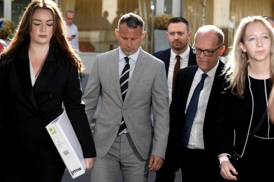 Ryan Giggs arriving at Manchester Crown Court earlier (Getty Images)