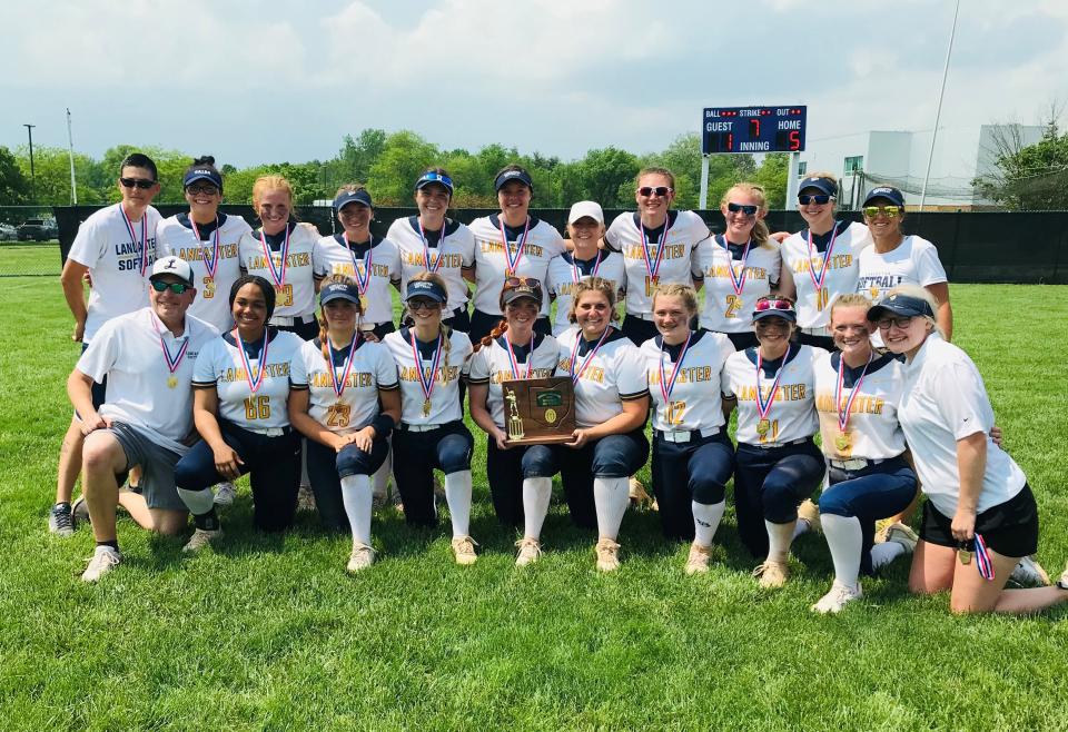 The Lancaster softball team defeated Olentangy Orange 5-1 on Saturday at Pickerington Central to win their second consecutive Central District Division I championship. They improved to 24-1 on the season.