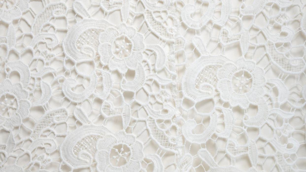 ivory floral lace, close up
