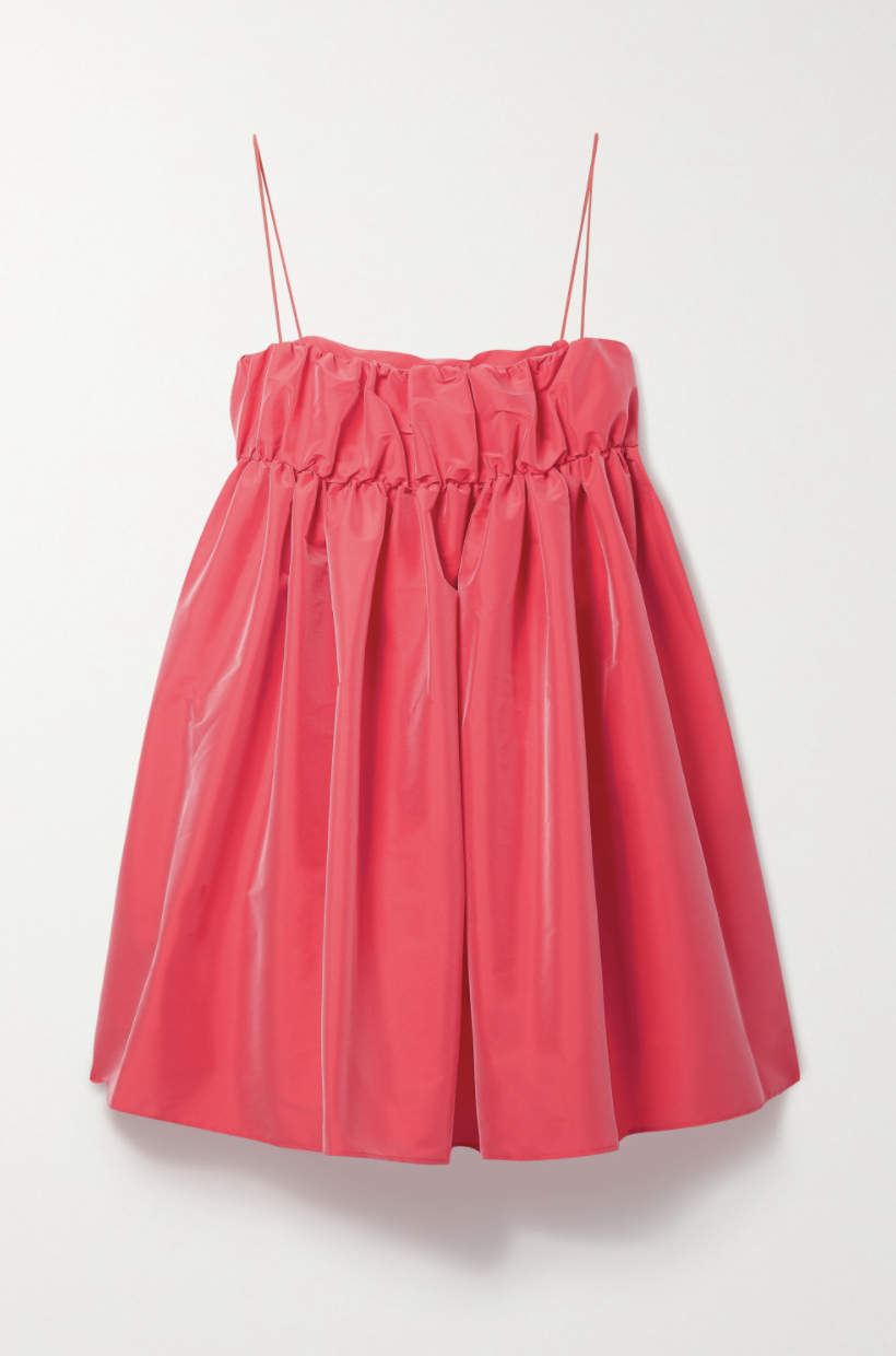 Birgit Gathered Taffeta Mini Dress