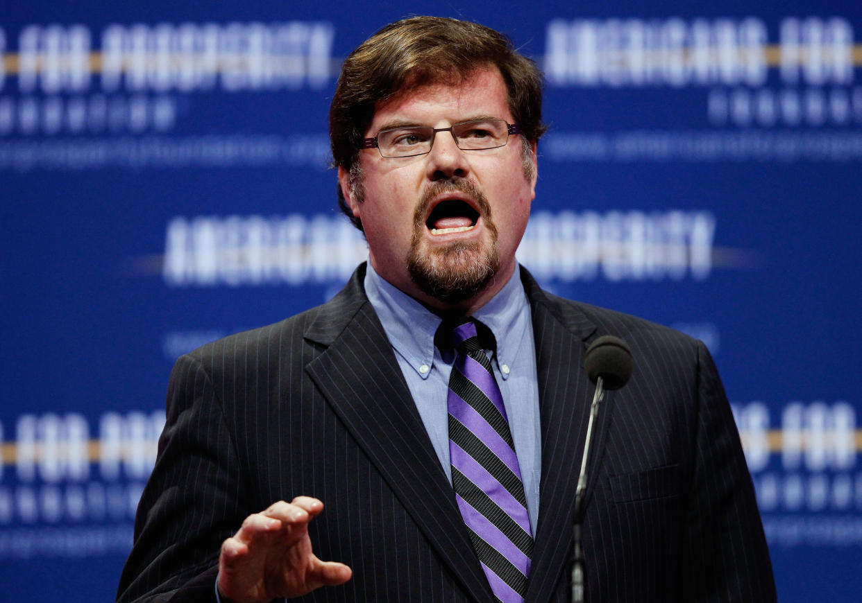 Journalist Jonah Goldberg addresses an audience.