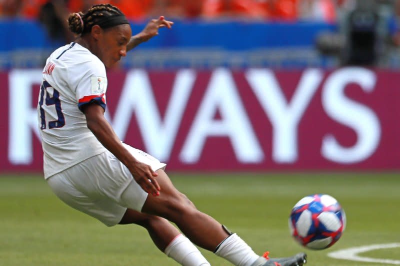 Crystal Dunn was among the veteran players named to the Olympic roster for the United States Women's National Team. File Photo by David Silpa/UPI