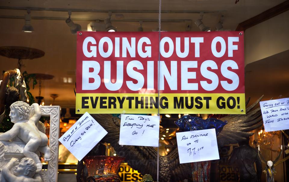 Recession outlook, going out of business, economy