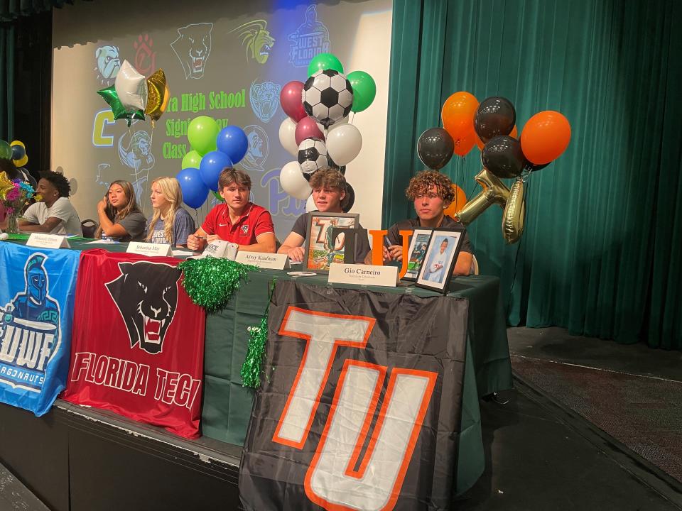 Viera High's college sports signing ceremony on Thursday, April 18, showcased 17 seniors signing with programs across the nation.