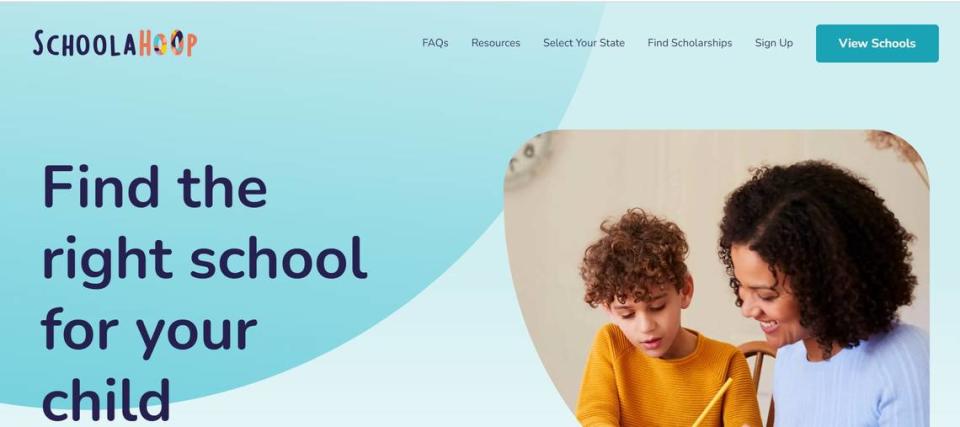 The Schoolahoop.org home page.