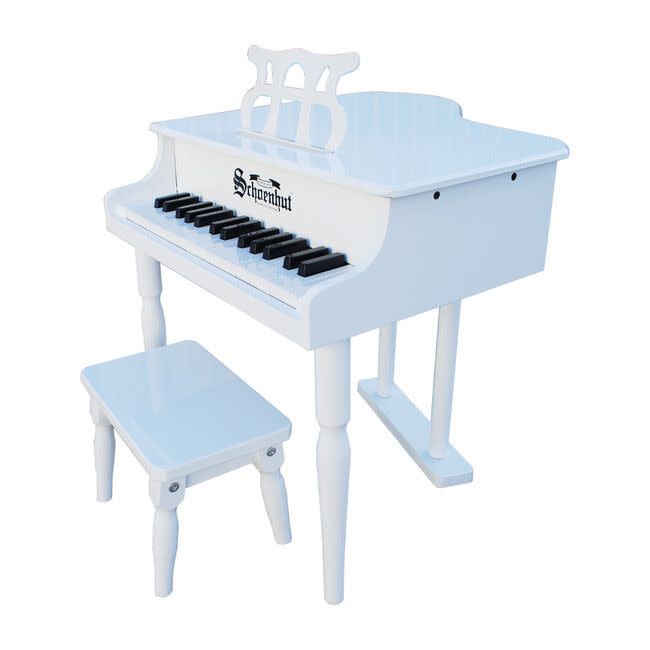 30-Key Classic Baby Grand Piano, White