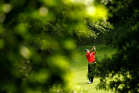 CHARLOTTE, NC - MAY 06: D.A. Points of the United States hits an approach shot on the 12th hole during the final round of the Wells Fargo Championship at the Quail Hollow Club on May 6, 2012 in Charlotte, North Carolina. (Photo by Streeter Lecka/Getty Images)