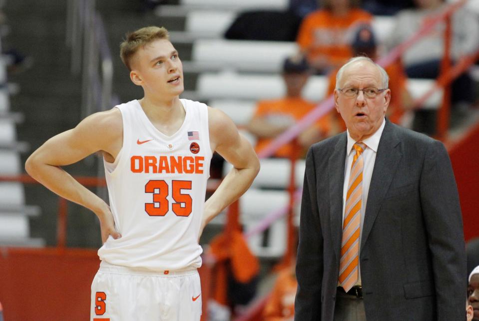Syracuse basketball really couldn’t have picked a worse name to misspell. (AP Photo)
