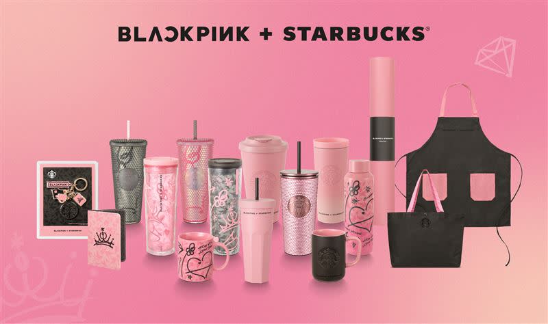 BLACKPINK+STARBUCKS®聯名商品共推出18款，7月25日起一次開賣。（圖／星巴克提供）