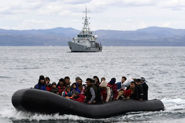 Migrants crossing the Aegean sea from Turkey